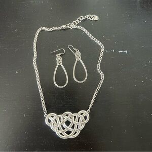Brighton Silver Knot Necklace Set